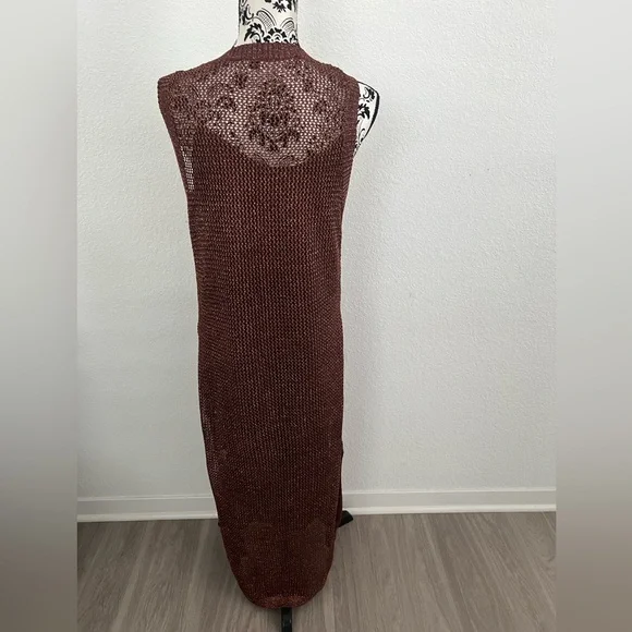 a new day Sleeveless Brown Knit Maxi Dress large - Picture 4 of 5